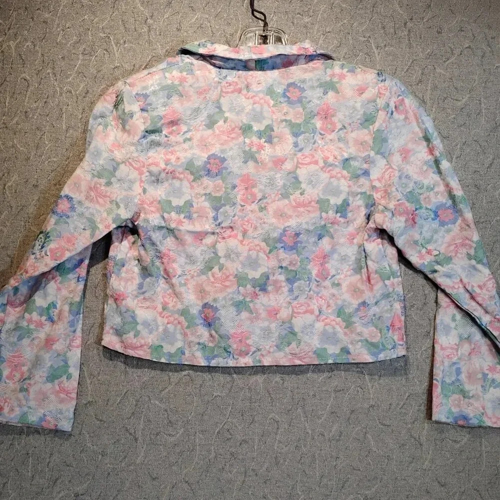 Sugar Kaine 2 pc Cullottes & Top Embroidered Floral Pink/Blue/White in Size 12 - Picture 6 of 15